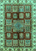 Machine Washable Abstract Turquoise Modern Area Rugs, wshabs685turq