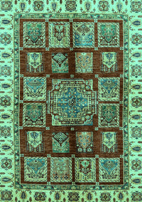 Abstract Turquoise Modern Rug, abs685turq