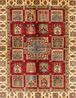 Abstract Red Modern Rug, abs685