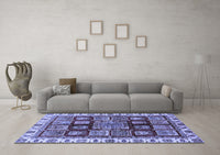 Machine Washable Abstract Blue Modern Rug, wshabs685blu