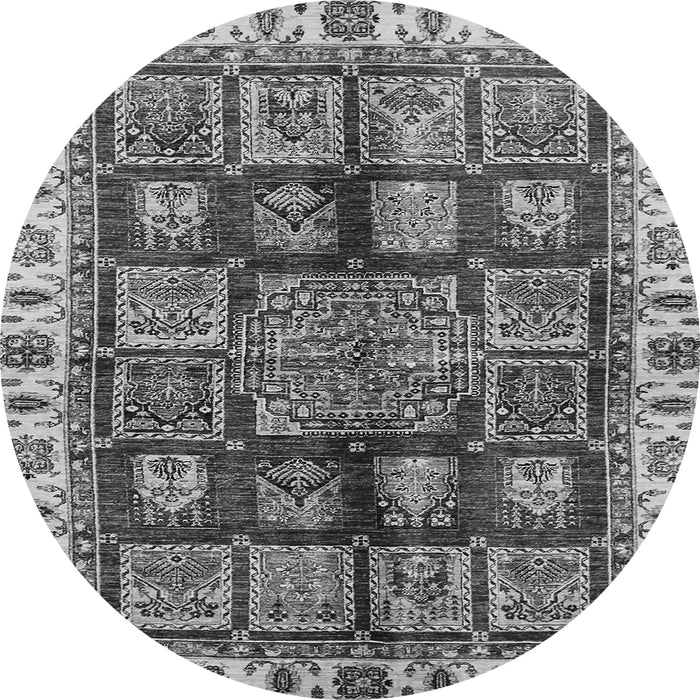 Round Machine Washable Abstract Gray Modern Rug, wshabs685gry