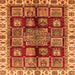 Square Machine Washable Abstract Orange Modern Area Rugs, wshabs685org