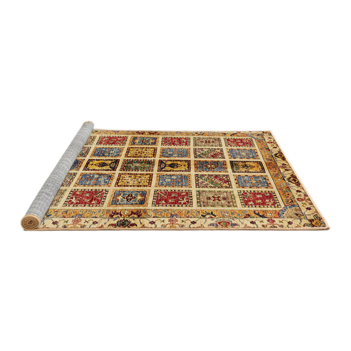 Sideview of Machine Washable Abstract Red Rug, wshabs686