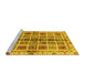 Sideview of Machine Washable Abstract Yellow Modern Rug, wshabs686yw