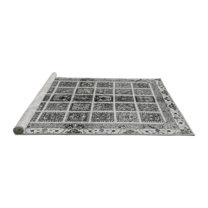 Sideview of Machine Washable Abstract Gray Modern Rug, wshabs686gry
