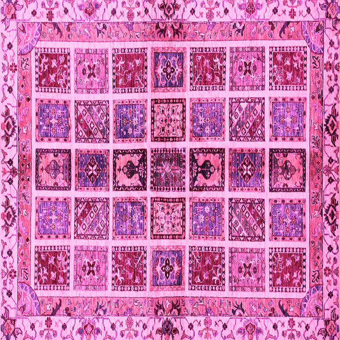 Square Machine Washable Abstract Pink Modern Rug, wshabs686pnk