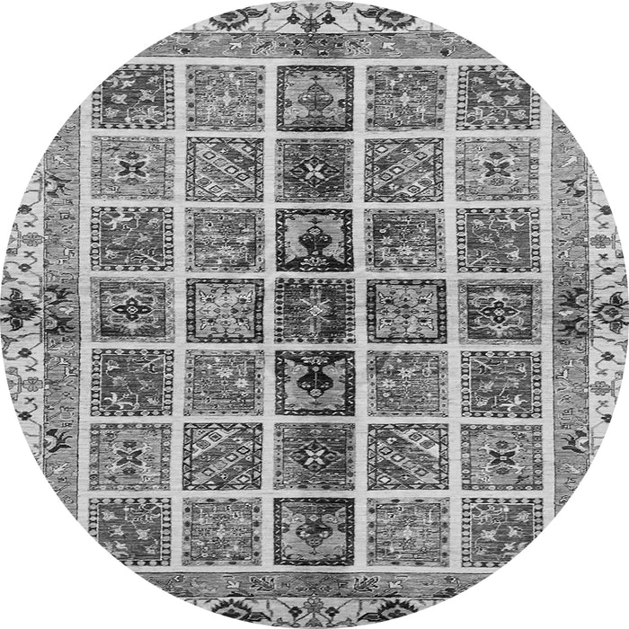 Round Abstract Gray Modern Rug, abs686gry