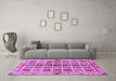 Machine Washable Abstract Purple Modern Area Rugs in a Living Room, wshabs686pur