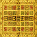 Square Abstract Yellow Modern Rug, abs686yw