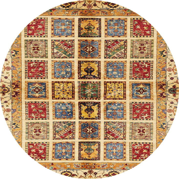 Round Abstract Red Modern Rug, abs686
