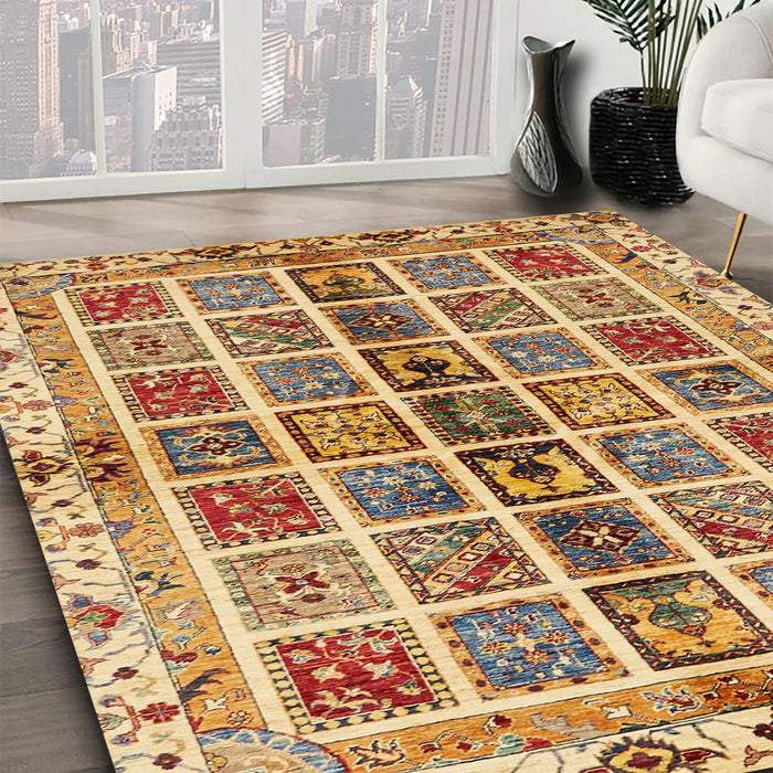 Machine Washable Abstract Red Rug in a Family Room, wshabs686