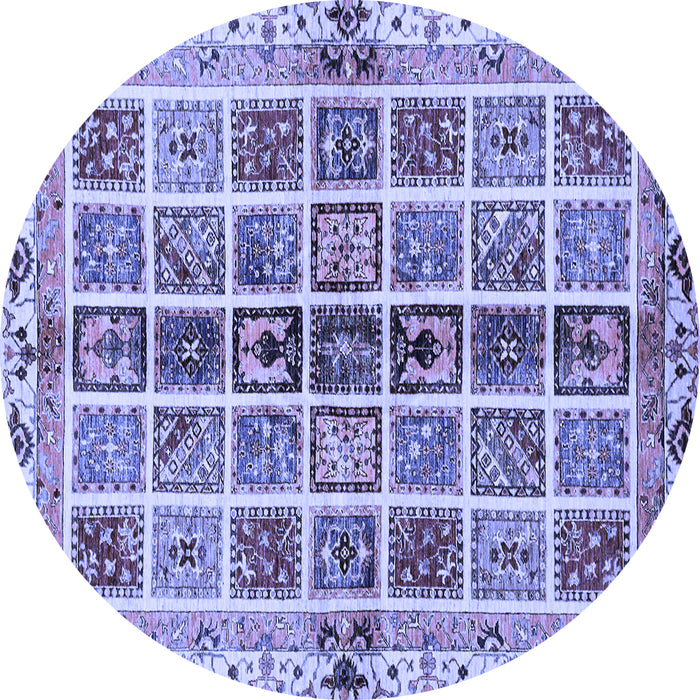 Round Abstract Blue Modern Rug, abs686blu