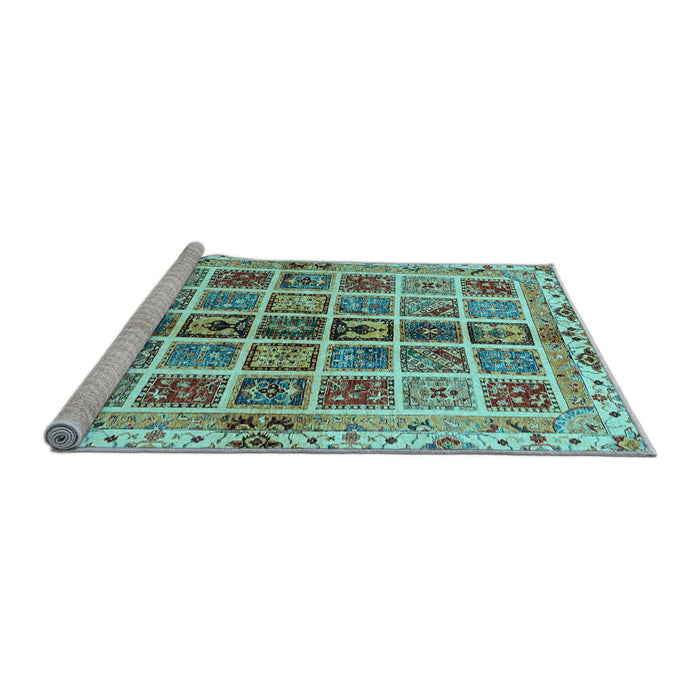Sideview of Machine Washable Abstract Light Blue Modern Rug, wshabs686lblu