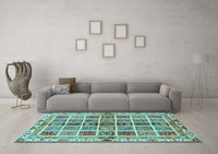 Machine Washable Abstract Light Blue Modern Rug, wshabs686lblu