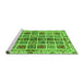 Sideview of Machine Washable Abstract Green Modern Area Rugs, wshabs686grn