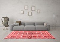 Machine Washable Abstract Red Modern Rug, wshabs686red