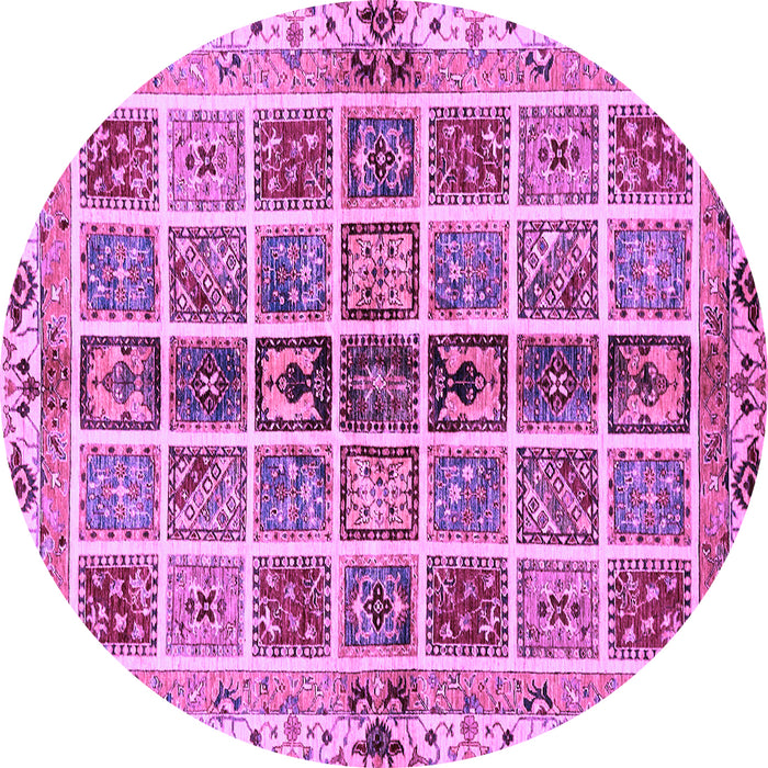 Round Abstract Purple Modern Rug, abs686pur