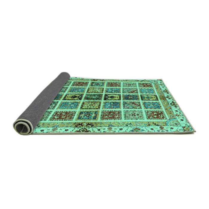 Sideview of Abstract Turquoise Modern Rug, abs686turq