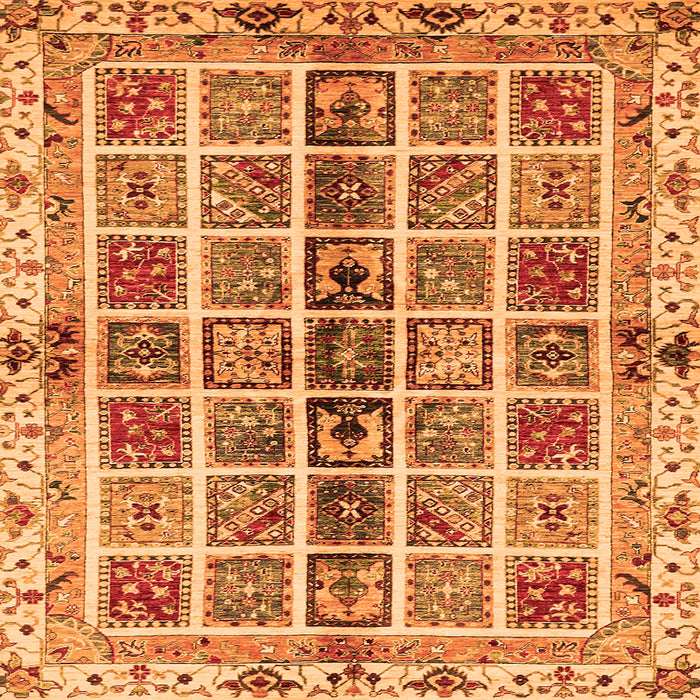 Square Abstract Orange Modern Rug, abs686org