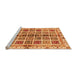 Sideview of Machine Washable Abstract Orange Modern Area Rugs, wshabs686org