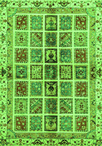 Abstract Green Modern Rug, abs686grn