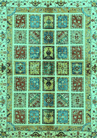 Abstract Turquoise Modern Rug, abs686turq