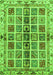 Machine Washable Abstract Green Modern Area Rugs, wshabs686grn