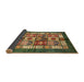 Sideview of Abstract Copper Green Modern Rug, abs687