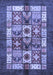 Machine Washable Abstract Blue Modern Rug, wshabs687blu