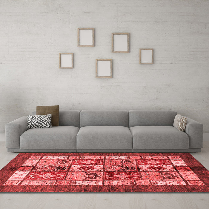 Modern Red Washable Rugs