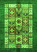 Abstract Green Modern Rug, abs687grn