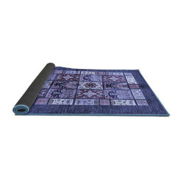 Sideview of Abstract Blue Modern Rug, abs687blu
