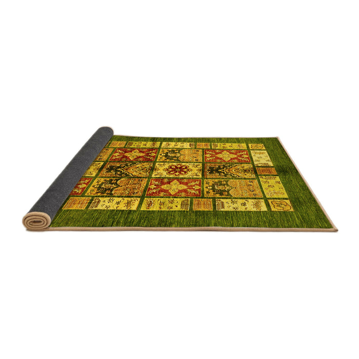 Sideview of Abstract Yellow Modern Rug, abs687yw