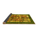 Sideview of Abstract Yellow Modern Rug, abs687yw