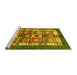 Sideview of Machine Washable Abstract Yellow Modern Rug, wshabs687yw