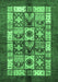 Machine Washable Abstract Emerald Green Modern Area Rugs, wshabs687emgrn