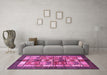 Machine Washable Abstract Pink Modern Rug in a Living Room, wshabs687pnk