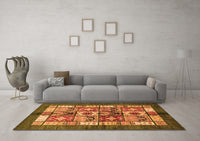 Machine Washable Abstract Orange Modern Rug, wshabs687org