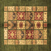 Square Abstract Brown Modern Rug, abs687brn