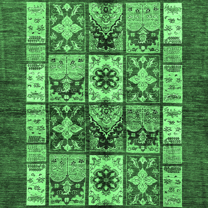 Abstract Emerald Green Modern Rug, abs687emgrn
