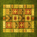 Square Abstract Yellow Modern Rug, abs687yw