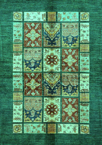 Abstract Turquoise Modern Rug, abs687turq