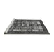 Sideview of Machine Washable Abstract Gray Modern Rug, wshabs687gry