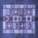 Square Abstract Blue Modern Rug, abs687blu