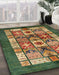 Machine Washable Abstract Brass Green Rug in a Family Room, wshabs687