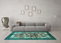 Machine Washable Abstract Light Blue Modern Rug, wshabs687lblu