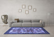 Machine Washable Abstract Blue Modern Rug in a Living Room, wshabs687blu