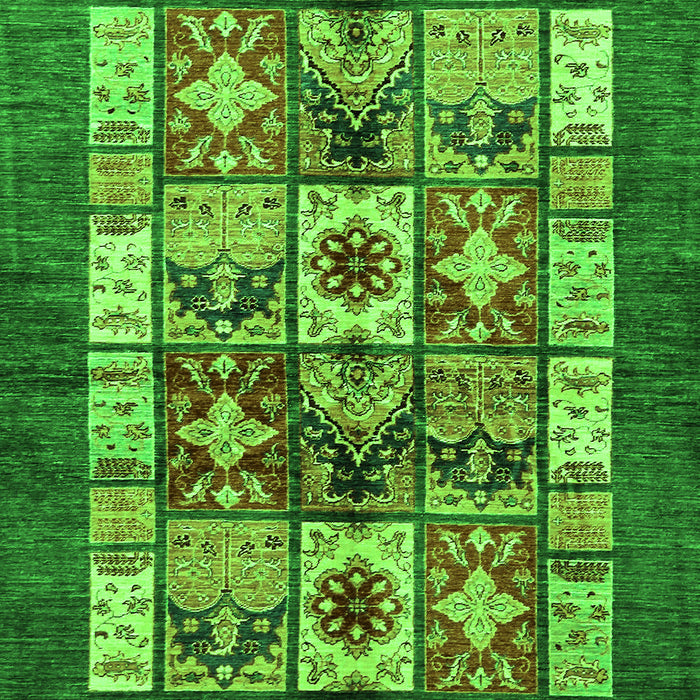 Machine Washable Abstract Green Modern Area Rugs, wshabs687grn