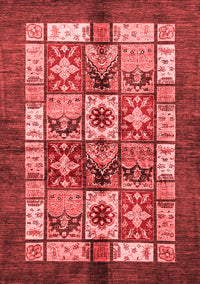 Abstract Red Modern Rug, abs687red