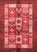 Abstract Red Modern Area Rugs